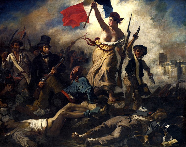 La liberté guidant le peuple, Eugène Delacroix, 1830,  260x325 cm, Musée du Louvre.