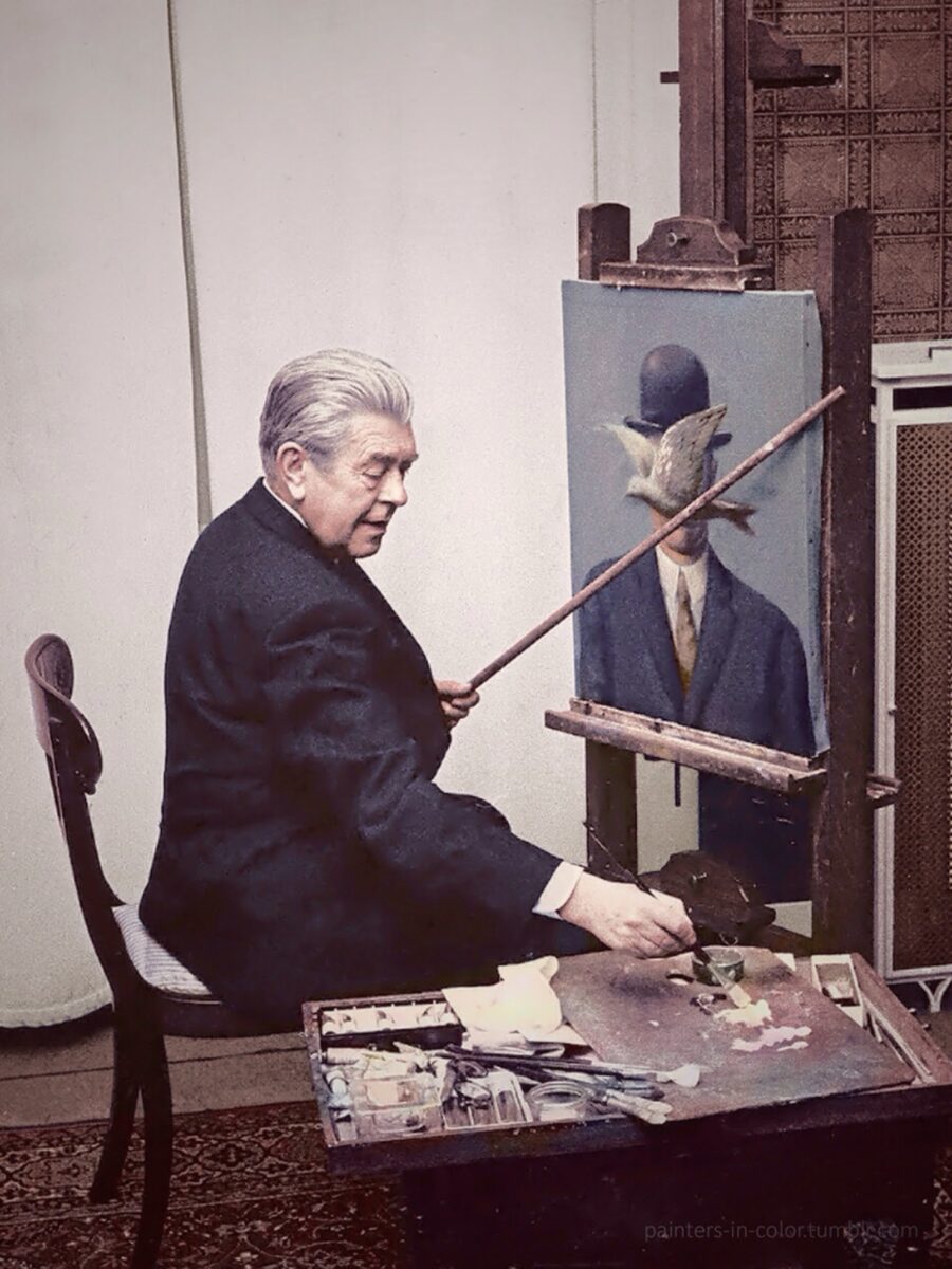 Magritte au travail en 1964.
