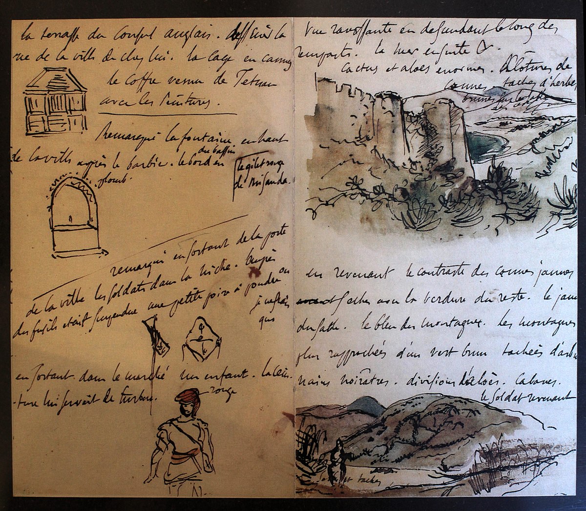 Extraits de carnet de Voyage au Maroc d'Eugène Delacroix.